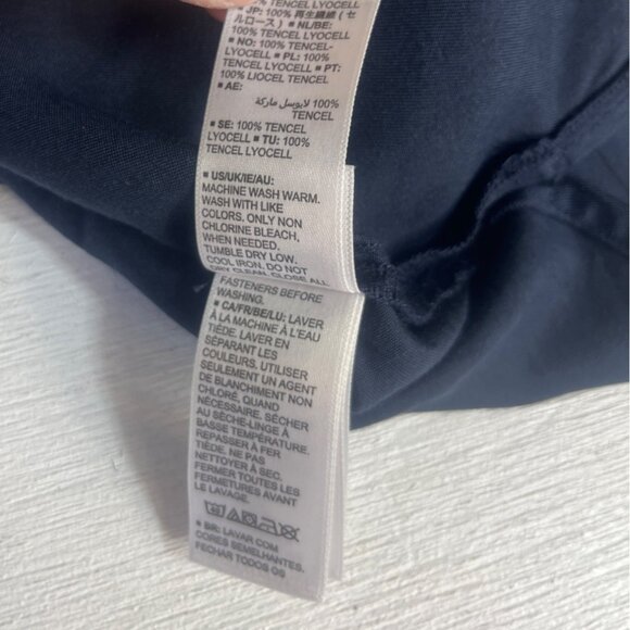 The Drop Relaxed Pocket Shirt Button Front Womens Large Blue New - Picture 8 of 10